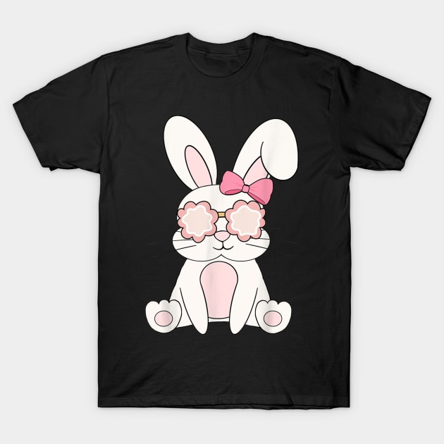 Retro Groovy Easter Rabbit Bunny Happy Easter Day Cute Bunny T-Shirt by Jennifer Wirth